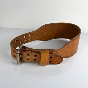 Atlus Vintage Leather Weightlifting Belt Medium 28-34 Adjustable Durable Gym